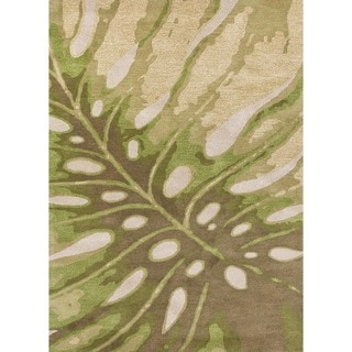 Transitional Coastal Green Wool Tufted Rug (8' x 11')