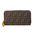 Fendi Tobacco Zucca/ Mustard Leather Continental Wallet