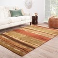 Transitional Red/ Orange Wool/ Silk Tufted Rug (8' x 11')