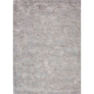 Buy  Transitional Gray/ Black Wool/ Silk Tufted Rug (9'6 x 13'6)