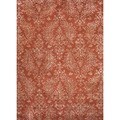 Transitional Red/ Orange Wool/ Silk Tufted Rug (5' x 8')