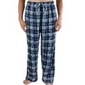 Leisureland Men's Navy Blue Plaid Fleece Pants