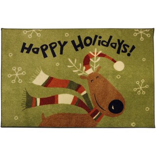 Happy Holidays Reindeer Accent Rug (1'8 x 2'10)