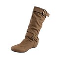 Fashion Focus by Beston Women's Camel Buckled Knee-high Boots