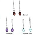 De Buman Sterling Silver Genuine Gemstone Earrings