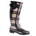 Henry Ferrera Women's Plaid Printed Mid-calf Rubber Rain Boots