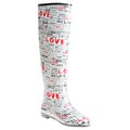 Henry Ferrera Women's Knee-high 'Love' Printed Rubber Rain Boots