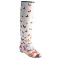 Henry Ferrera Women's Knee-high Butterfly Printed Rubber Rain Boots