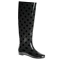 Henry Ferrera Women's Knee-high Polka Dot Printed Rubber Rain Boots