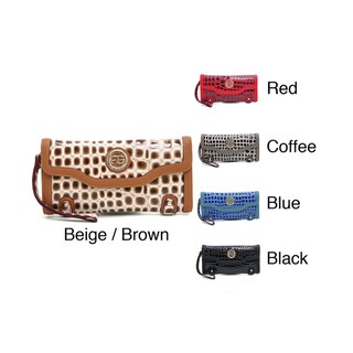 Anais Gvani Women's Embossed Reptile Skin Style Clutch Wallet