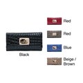 Anais Gvani Women's Embossed Reptile Skin Style Checkbook Wallet