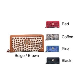 Anais Gvani Women's Reptile Skin Pattern Wristlet Wallet