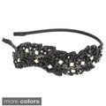 Kate Marie Rhinestone and Glass Bead Embellished Leaf Headband