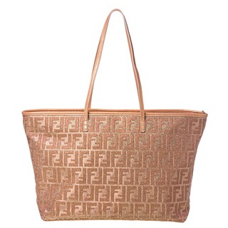Fendi Lurex Zucca Metallic Roll Tote Bag