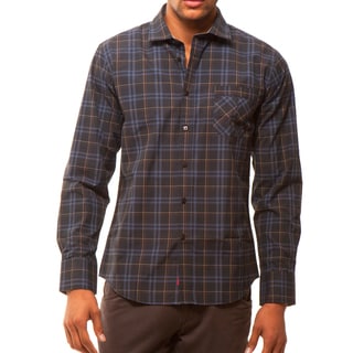 191 Unlimited Men's Black Plaid Woven Shirt