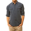 191 Unlimited Men's Blue Two-pocket Woven Shirt