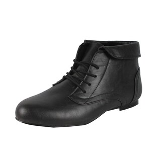 SPICY by Beston Women's 'F703-SF' Black Oxford Ankle Boots