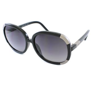 Chloe Women's Black Oversized Round Sunglasses