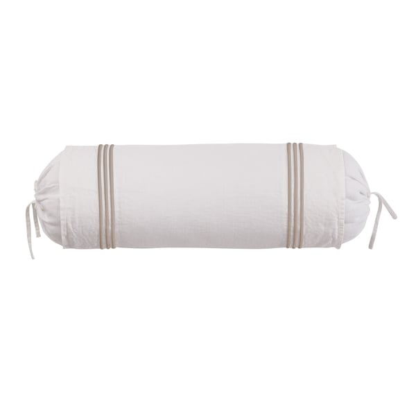 Roxbury Park Baratto Linen Ivory Prairie Neck Roll Decorative Pillow