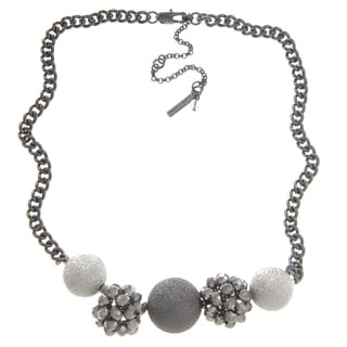 Kenneth Cole Silvertone Crystal Beaded Necklace