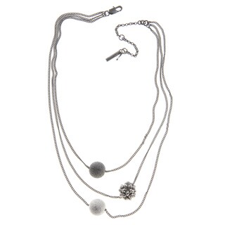 Kenneth Cole Silvertone Crystal Beaded Necklace