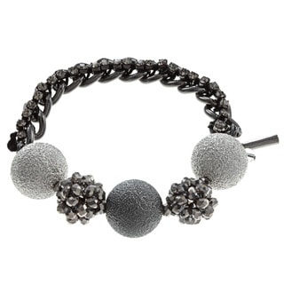 Kenneth Cole Silvertone Crystal Beaded Bracelet
