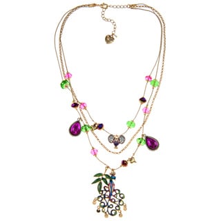 Betsey Johnson Peacock Charm Fashion Necklace