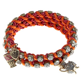 Betsey Johnson Crystal Teacup Coil Wrap Bracelet