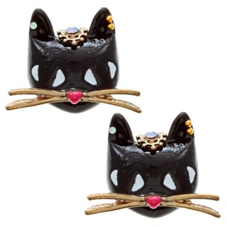 Betsey Johnson Cubic Zirconia Cat Earrings