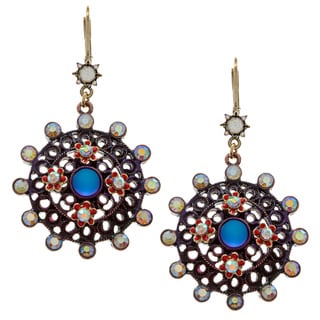 Betsey Johnson Cubic Zirconia Medallion Earrrings