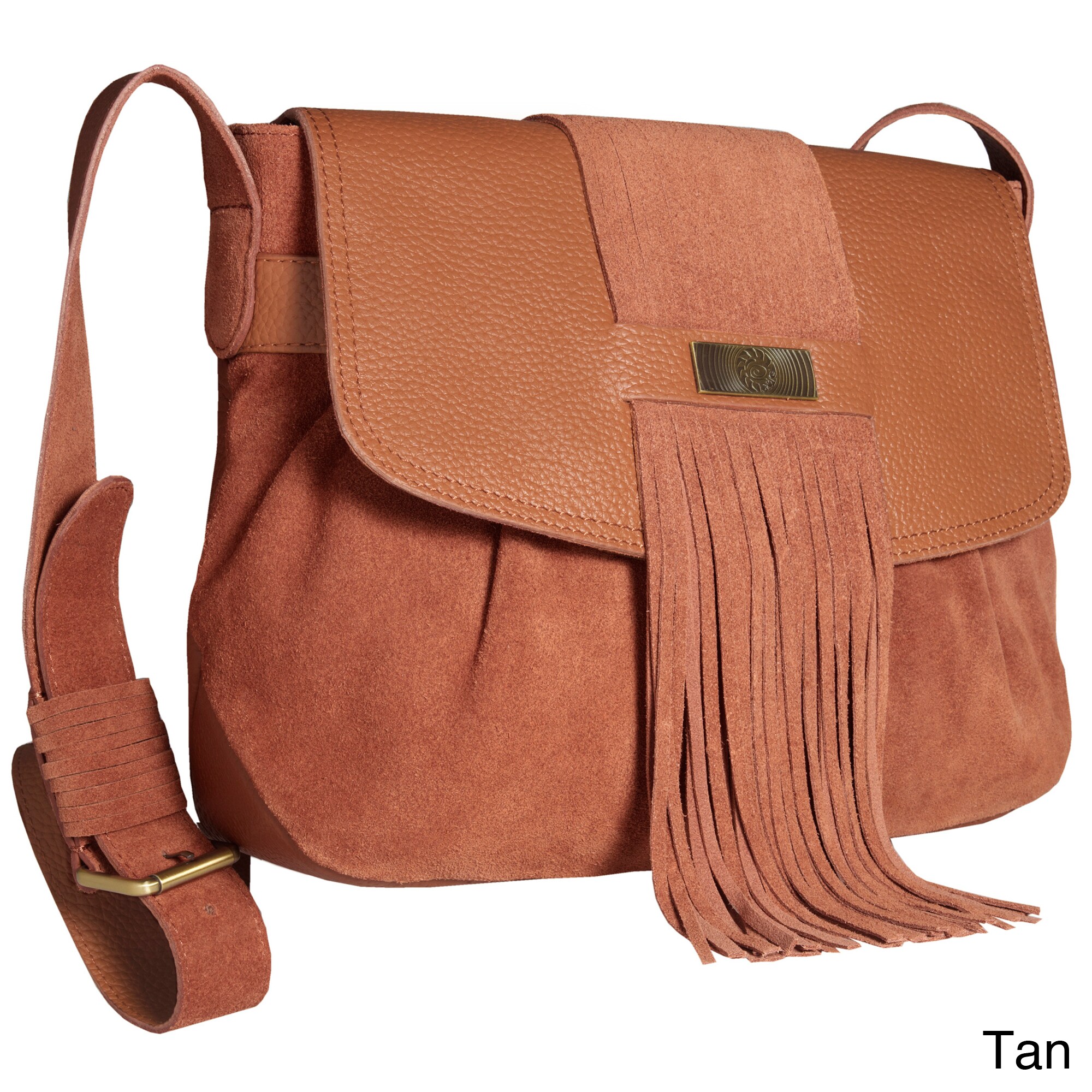 Alla Leather Art 'Victoria' Fringe Crossbody Overstock Shopping Top