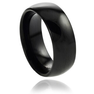 Daxx Men's Tungsten Black Enamel Polished Domed Band (8 mm)