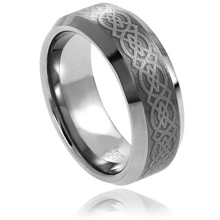 Daxx Men's Tungsten Engraved Celtic Pattern Band (8 mm)
