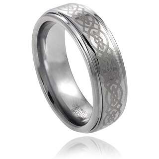 Daxx Men's Tungsten Engraved Celtic Knot Pattern Band (7 mm)