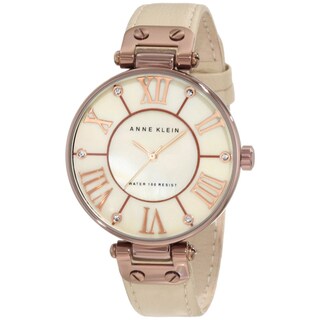 Anne Klein Women's Beige Calf Skin Strap Watch