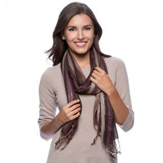 Saachi Women's Shimmer Stripe Scarf (India)-Image