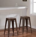 Tabouret Chocolate Chip 24-inch Metal Counter Stools (Set of 2)