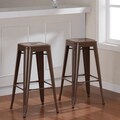 Tabouret 30-inch Chocolate Chip Metal Bar Stools (Set of 2)