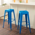 Tabouret 30-inch Baja Blue Metal Bar Stools (Set of 2)