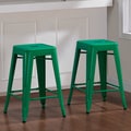 Tabouret 24-inch Emerald Metal Counter Stools (Set of 2)