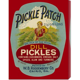 Big Canvas Co. Retrolabel 'Pickle Patch Dill Pickles' Stretched Canvas Art - 14995292 ...