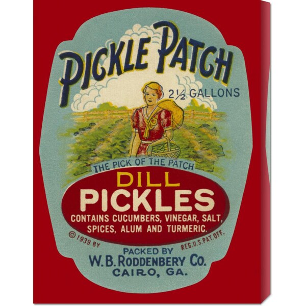 Global Gallery Retrolabel 'Pickle Patch Dill Pickles' Stretched Canvas Art