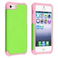 BasAcc Light Pink/ Green Hybrid Case for Apple iPhone 5