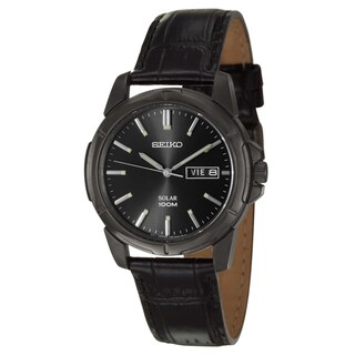 Seiko Men's 'Solar' Black Stainless Steel Watch