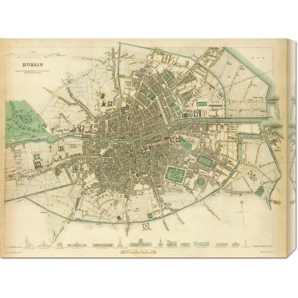 Global Gallery Society for the Diffusion of Useful Knowledge 'Dublin, Ireland, 1836' Stretched Canvas