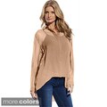 Elan Women's Chiffon High-low Hemline Shirt