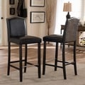 Baxton Studio 'Libra' Modern Bar Stools with Nailhead Trim (Set of 2)