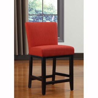 Portfolio Orion Sunset Red Linen Upholstered 24-inch Bar Stool
