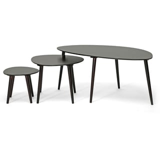 Baxton Studio Metis Dark Brown 3-piece Modern Nesting Table Set