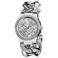 Women's Quartz Multifunction Crystal Accented Twist Chain Watch